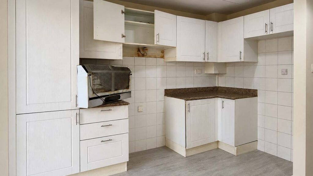 Before kitchen wrapping project in The Springs Dubai